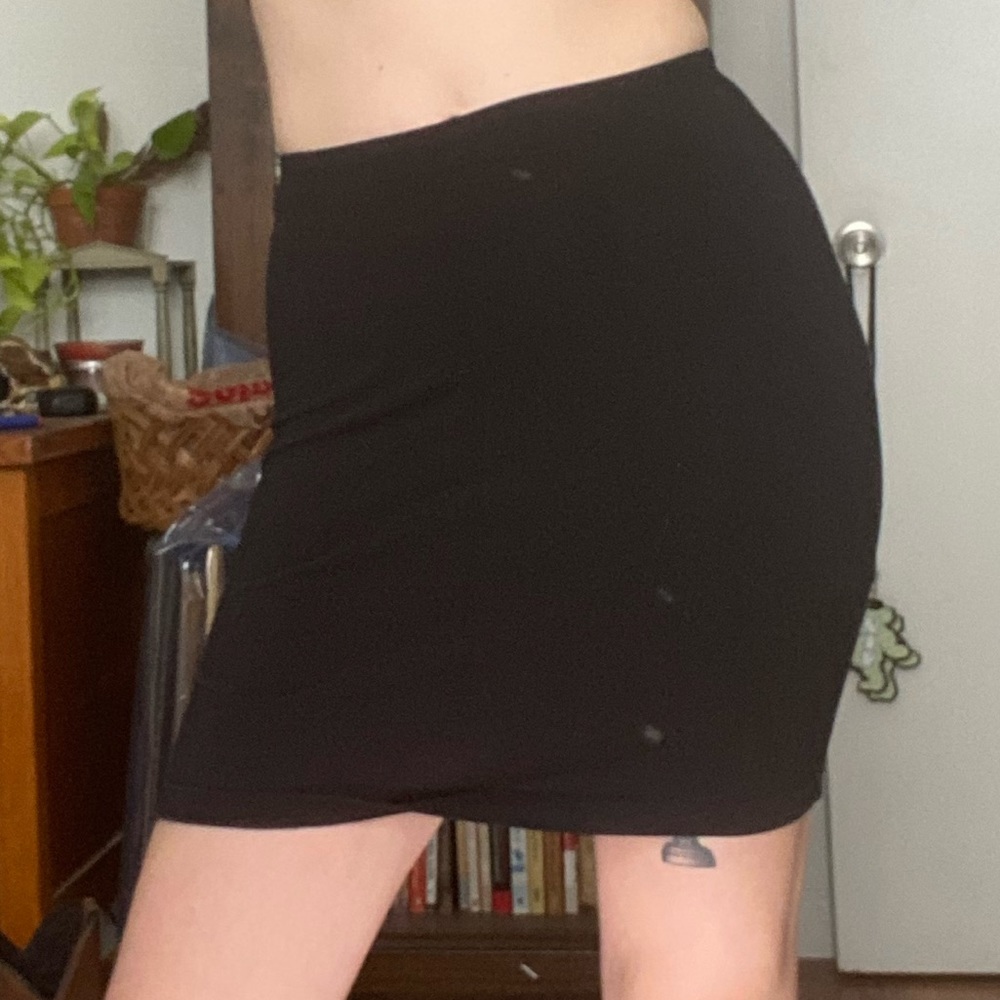 Los Angeles Apparel Black Spandex Pencil Mini Skirt Medium